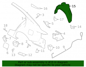 Rear right mudguard Nissan Altima 19-24