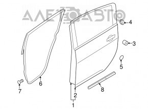 Bare rear left door Nissan Leaf 13-17