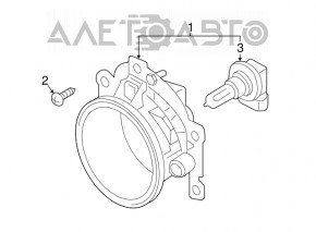 Fog lamp left PTF Mitsubishi Outlander 16-22 rest