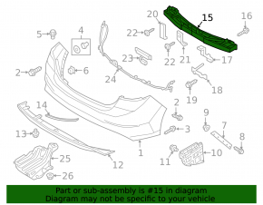 Rear bumper reinforcement Hyundai Elantra AD 17-18 prerest USA