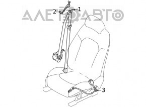 Driver's seat belt Hyundai Sonata 20-22 gray