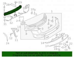 Rear bumper reinforcement Audi Q5 8R 09-17