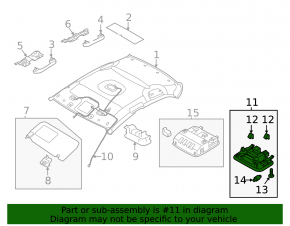 Rear light for Hyundai Elantra 21-23 under sunroof, black