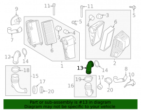 Air duct from filter left Porsche Cayenne 958 11-17 4.8 Turbo
