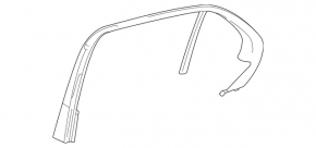 Door frame inner rear left Mercedes W167 GLE 350 450 20-23 black without curtain