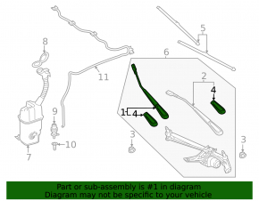 Right windshield wiper arm for Mercedes A-class V177 19-22