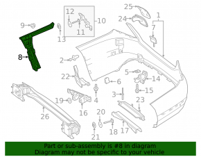 Rear bumper mount left Mercedes C-class W205 15-18