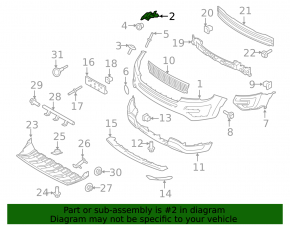 Front bumper mount right Ford Explorer 16-19 rest