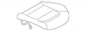 Mazda CX-5 17-23 passenger seat cushion upholstery, black leather, with brown stitching, heated, perforated, worn, dented