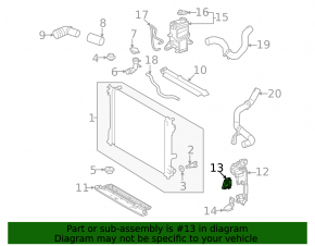 Right upper radiator deflector for Lexus NX 22-25 Japan built