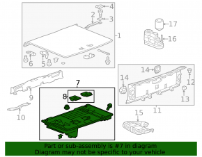 Tool tray for Chevrolet Volt 11-15