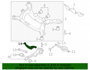 Upper rear right control arm Volvo S60 11-18 AWD
