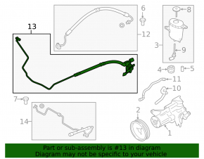 High pressure power steering pipe BMW 5 F10 11-16 supply, second