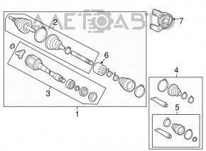 Drive axle shaft front left Toyota Camry v40 hybrid, thread defect