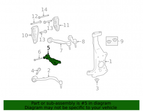 Lower control arm, front right, rear, Lexus LS460 07-12 rwd