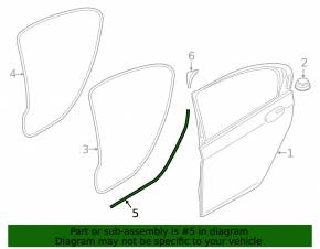 BMW 5 G30 17-23 rear left door seal lower