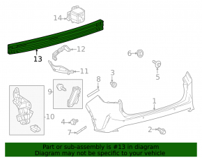 Lexus RX350 RX350h RX450h+ RX500h 23-26 Canada built rear bumper reinforcement