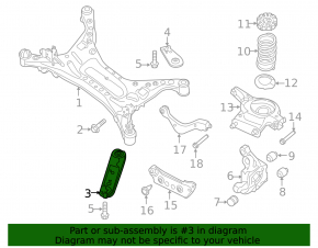 Rear subframe lug, front right, Nissan Altima 13-18