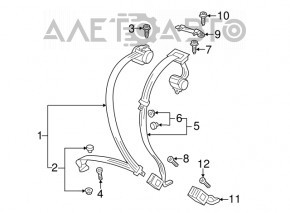 Rear center seat belt for VW Passat b8 16-19 USA