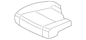 Passenger seat cushion upholstery for a VW Passat b7 12-15 USA, beige leather, perforated, with brown stitching, heated, cleanable