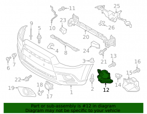 Left fog light mount for Mitsubishi Outlander Sport ASX 11-12