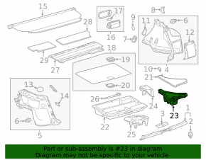 Left trunk box for Lexus CT200h 11-16