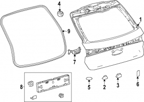 Rubber seal for the trunk door of the Lexus RX350 RX350h RX450h+ RX500h 23-26 Japan built