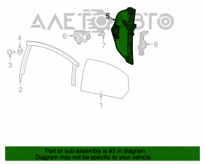 Window lift panel rear right Dodge Dart 13-16 broken fasteners