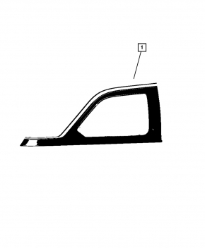 Jeep Grand Cherokee WL 22-26 tinted rear right window, glossy black with chrome molding, worn