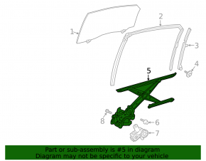 Rear right window lift mechanism for Toyota Avalon 19-23