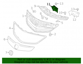Front bumper mudguard right Acura ILX 13-15 prerest