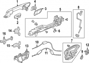 Honda Civic XI FE/FL 23-26 outer rear right door handle