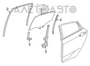 Rear left glass seal Honda Insight 19-22