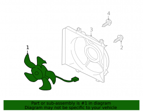 Cooling fan right Subaru Outback 10-14 2.5