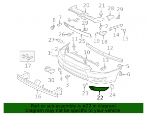 Front bumper grille left Mitsubishi Lancer 10-15