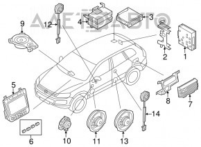 Audio amplifier bracket VW Touareg 11-17