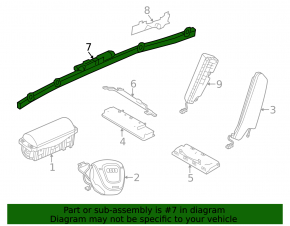 Airbag side curtain left Audi A3 8V 15-20 4d, 5d