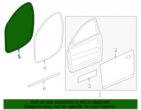Door seal front left Chevrolet Cruze 11-15