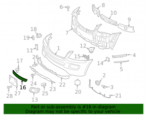 Lower grille of the front bumper Mercedes W164 ML 08-11