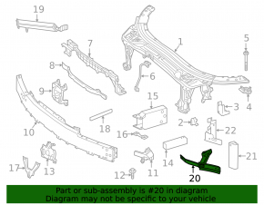 Front bumper reinforcement strut lower left Mercedes C-class W205 15-21