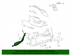 Mercedes X247 GLB 20-26 black inner rear right door sill plate