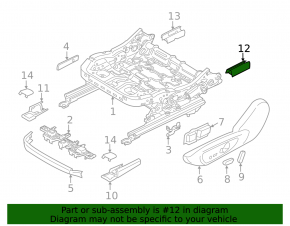 Rear left passenger seat runner trim Ford Fusion mk5 17-20 black, structure