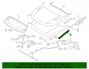 Left hood shock absorber for Land Rover Range Rover Evoque 12-18