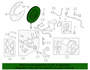 Rear left brake disc Land Rover Range Rover Velar 18-20 396/26 mm