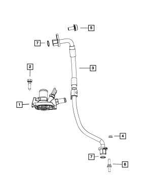 Thermostat housing tube Fiat 500 12-17