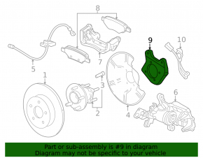 Rear right hub mounting bracket Chevrolet Cruze 16-