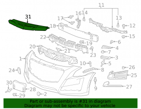 Front bumper trim upper Cadillac CTS 14-