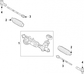 VW Atlas 24-25 steering rack without rods
