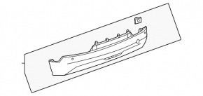 Rear bare bumper lower part Chevrolet Bolt EV 22-23 for parking sensors