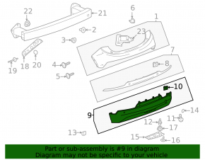 Rear bare bumper lower part Chevrolet Bolt EV 22-23 for parking sensors